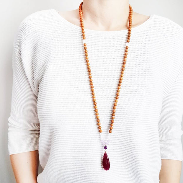 Sovereign Mama Mala Ruby and Amethyst Mala Beads – Mama Malas